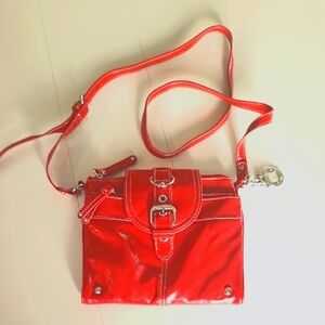 Nine West Red Crossbody Bag with Silver Hardware